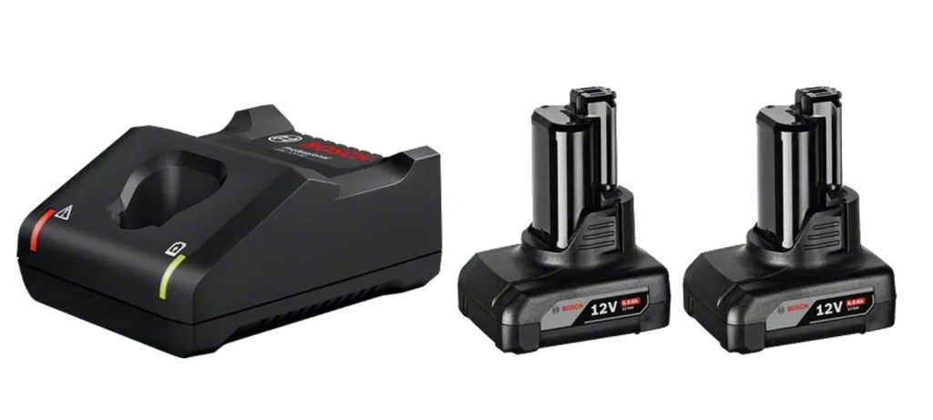 [BACA1B2012S-BO] 1600A01B20,Kit 2x Batterie 12V 6.0Ah + Caricabatteria