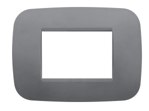 [9235088] PLACCA 4 MODULI ROUNDED GRIGIA SERIE FAMILY